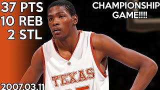 Kevin Durant College Highlights vs Kansas for Big 12 Championship 20070311  37 points  HD [upl. by Edialeda782]