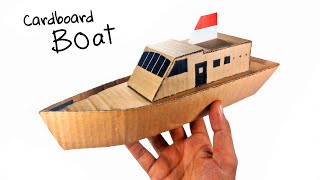 Homemade Cardboard Boat  How To Make Boat With Cardboard [upl. by Gilford]