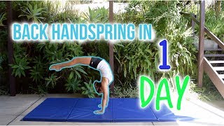 How To Do a Back Handspring in 1 DAY [upl. by Beutler690]