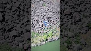 Guy base jumps off the Perrine Memorial Bridge in Twin Falls Idaho with an inflatable boat [upl. by Vasquez]