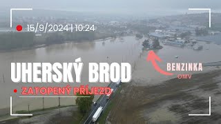 Uherský Brod  Olšava  povodně na Moravě 1592024 [upl. by Natsreik]