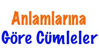 Anlamlarına Göre Cümleler  CÜMLE TÜRLERİ 2 [upl. by Nivle]