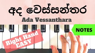 Ada Vessanthara  Saman De Silva  Right hand Piano Tutorial  EASY  Slow [upl. by Ardnahcal]