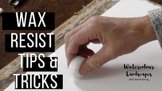 Wax Resist Tips amp Tricks ⎮ Geoff Kersey ⎮ Watercolour Landscapes [upl. by Lotsyrk798]