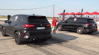 BMW X5M Competition vs Mercedes AMG GLE 63s vs Audi SQ5  Drag Race [upl. by Sander]