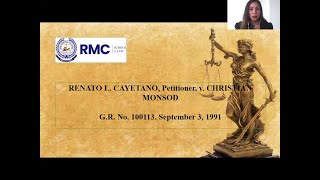 RENATO L CAYETANO v CHRISTIAN MONSOD ET AL GR No 100113 September 3 1991 [upl. by Colwin]