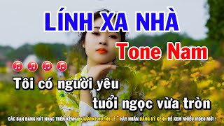 Karaoke Lính Xa Nhà  Tone Nam  Nhạc Sống Huỳnh Lê [upl. by Fenton463]