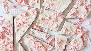 EASY PEPPERMINT BARK RECIPE  Holiday Recipe  12 Days of Baked Goods [upl. by Ellemac527]