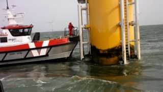 MPI Dulcinea transfers technicians off D4 at Sheringham Shoal Offshore Wind Farm [upl. by Eki]