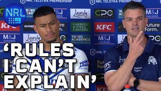 Cameron Ciraldo left confused over controversial missed call NRL Presser  NRL on Nine [upl. by Kcirddec]