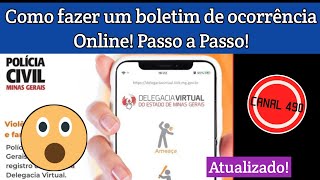 Como fazer boletim de ocorrência de acidente de trânsito online  MG [upl. by Llenehc]