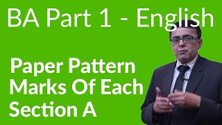 BA English Section A Part 1  BA English Paper Pattern  BA English Part 1 Punjab University [upl. by Aihsekel636]