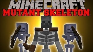 Minecraft MUTANT SKELETON MOD MASSIVE SKELETON WITH EPIC ABILITIES Mutant Skeleton Mod Showcase [upl. by Rolecnahc]