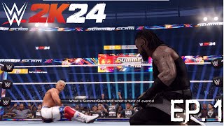 WWE 2k24 Undisputed MyRise  Jyoung Wins the WWE Universal Championship ep1 [upl. by Ellednek]