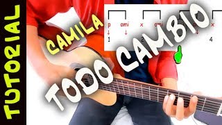 TODO CAMBIO en Guitarra Camila como tocar TUTORIAL [upl. by Ikram]