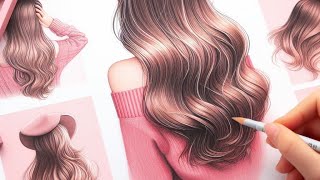 Dessiner des cheveux en 3 min TUTO [upl. by Nosnevets]