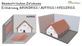 Geometrisches Zeichnen  Erklärung Kreuzriss  Aufriss  Grundriss [upl. by Yennaiv]