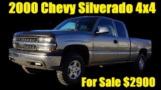 2000 Chevy Silverado 1500 LS3 53L V8 4x4  For Sale  Video Review and Walkaround [upl. by Aerdnaed]