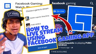 HOW TO LIVE STREAM USING FACEBOOK GAMING APP IN MOBILE PHONE [upl. by Llewoh834]