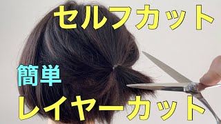 【セルフカット】簡単！！後ろ髪にレイヤーを入れるやり方（ショート、ボブ） [upl. by Yriek592]