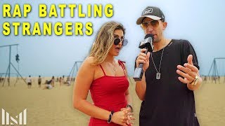 Rap Battling STRANGERS to Eminem Songs [upl. by Ecnarual195]