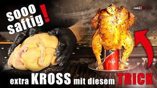 Brathähnchen vom Gasgrill  mit Trick für extra krosse Haut [upl. by Nibot]