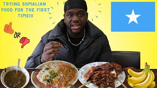 Trying Somali food for the first time Suqaar Spaghetti Bariis Lamb etc [upl. by Romulus401]