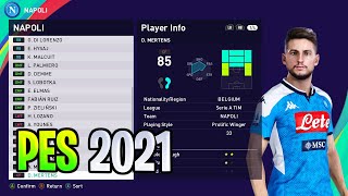 NAPOLI Players Faces amp Ratings  PES 2021 [upl. by Wardlaw]