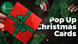 3D Christmas Pop Up Card  How to make a 3D Pop Up Christmas Greeting Card DIY Tutorial [upl. by Oleic]