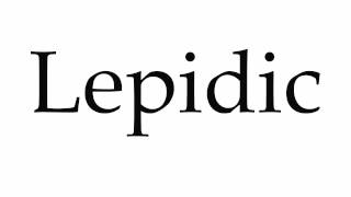 How to Pronounce Lepidic [upl. by Petua73]