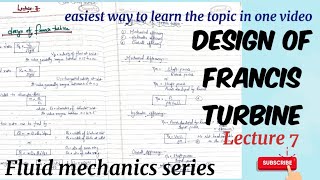 francis turbine design  with pdf  lecture 7 [upl. by Prent697]