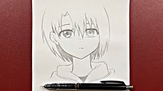 Cute anime drawing  how to draw beautiful anime girl stepbystep [upl. by Ibor]