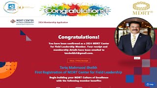 My First MDRT Registration By Tariq Sheikh [upl. by Chevy587]