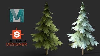 Maya 2019 and Substance Designer  Stylized Tree [upl. by Shaina]