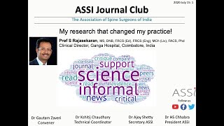 My research that changed my practice  Dr S Rajasekaran [upl. by Leihcim]