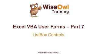 Excel VBA Forms Part 7  ListBox Controls [upl. by Ainolopa]