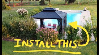 Installing an Awesome Sojag Sun Shelter  Costco product  WATCH BEFORE YOU BUY [upl. by Ahsilra]