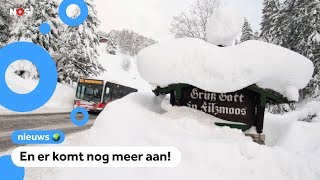 Weer een meter sneeuw in Oostenrijk en Duitsland [upl. by Ainirtak]