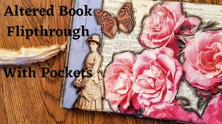 Altered Book Flipthrough With Pockets and Whatnot [upl. by Ardnuhsor]