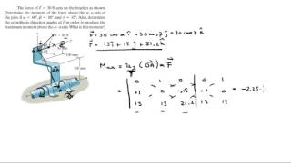 Find the moment about the aa axis and the angles for max moment [upl. by Bluh]