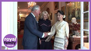 Aung San Suu Kyi Visits The Queen at Buckingham Palace [upl. by Nagad]