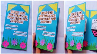 How To Make A Handmade Easy TriFold BROCHURE For School Project With Design and Ideas [upl. by Aehtela]