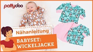 Wickeljacke für Babies nähen  mit Druckknöpfen oder als Wendejacke [upl. by Amsaj]