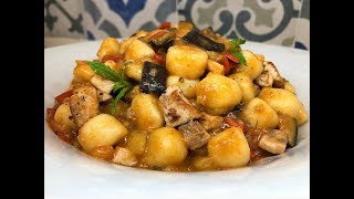 GNOCCHI CON PESCE SPADA MELANZANE E MENTA FRESCA  CUCINANDOMELAGODO [upl. by Courtland]