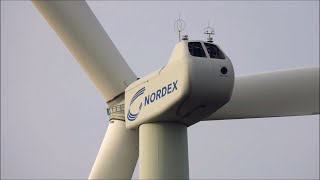 Wind farm CösitzSchortewitzWeißandtGölzau Nordex Vestas Ge Wind Energy Enercon wind turbines [upl. by Merrell]