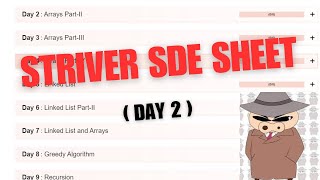 Day 2 Striver Sde Sheet topic  Array [upl. by Goodyear119]