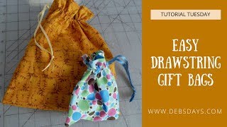 How to Sew a Homemade Fabric Drawstring Gift Bag  Easy DIY Project [upl. by Nnylakcaj]