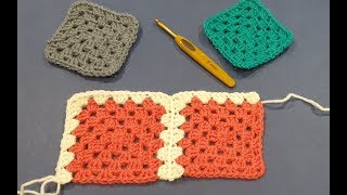 Granny Square Blanket Crochet Along Part 3  Joining Your First 8 Squares [upl. by Thisbe]