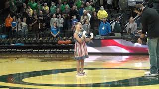 7 Year Old Kinsley Murray National Anthem at Oregon Ducks 1230 [upl. by Shurlocke253]