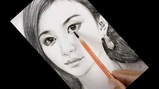 Effortlessly Draw a Gorgeous Girl Beginners Guide  Quick Portrait Sketch drawing sketch [upl. by Eisen]